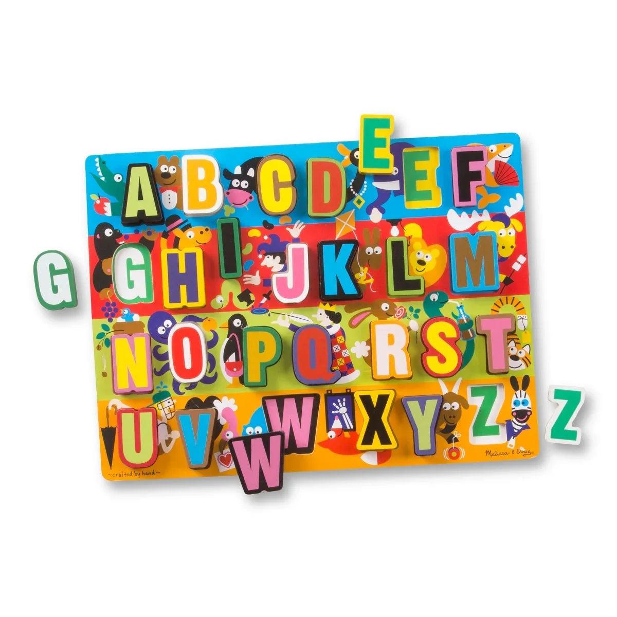 Melissa & Doug Jumbo ABC Chunky Wooden Puzzle | Pupsik Singapore