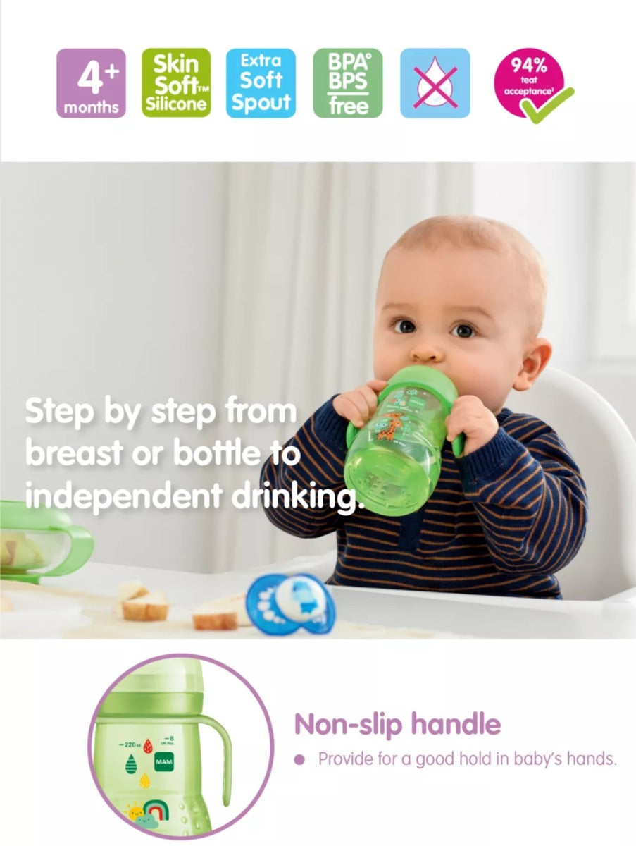 MAM Trainer+ Sippy Cup, 220ml (3 Colours Assorted)