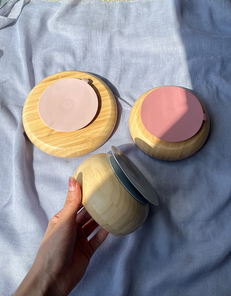 Biomom Medium Bamboo Round Suction Bowl - Tradewinds