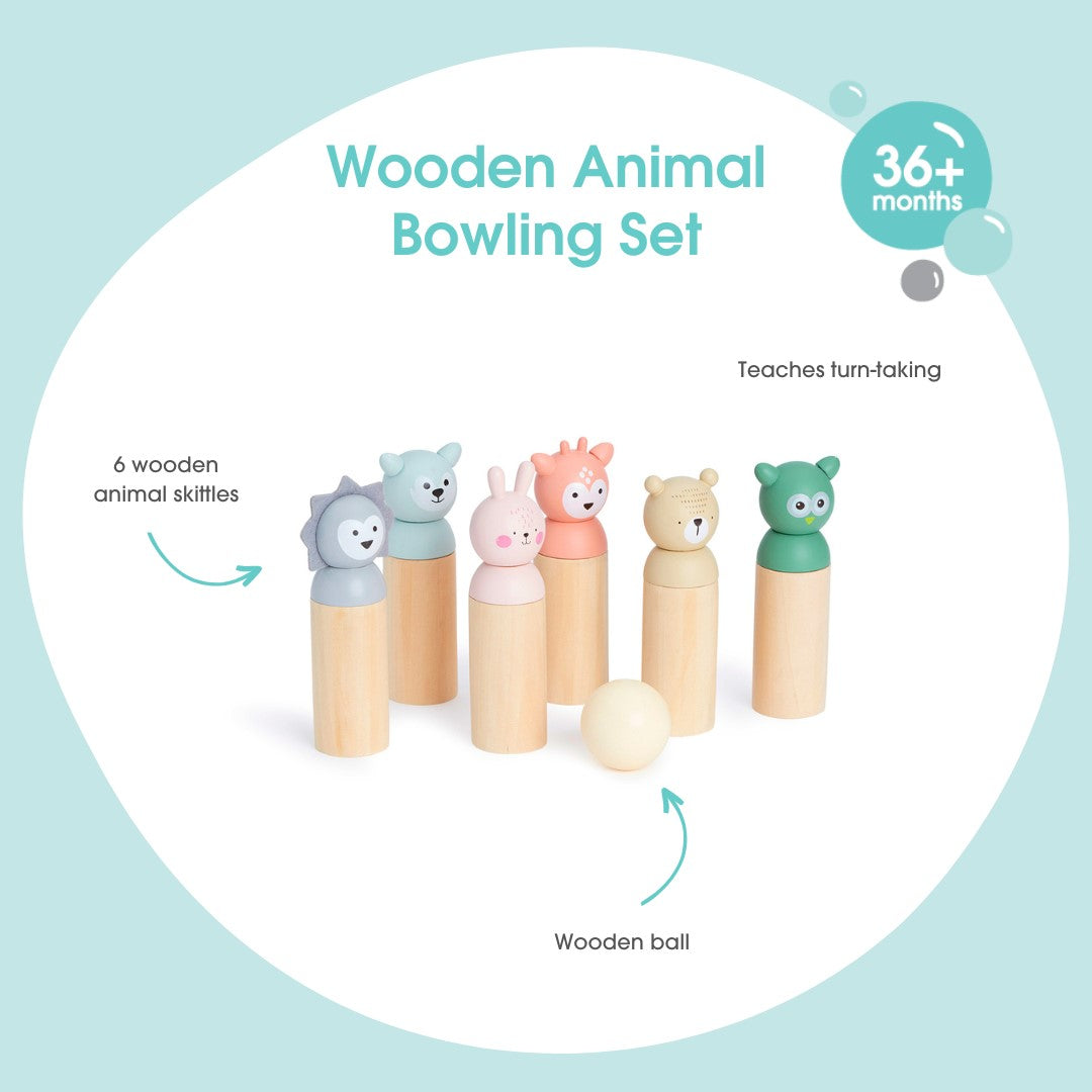 Bubble Wooden Animal Bowling Set