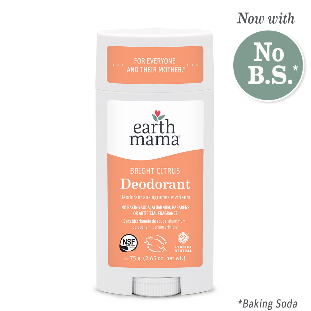 Earth Mama Bright Citrus Deodorant, 75g (New Formula) - Exp 10/27