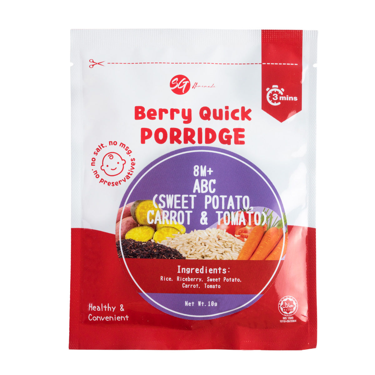 SG Homemade Berry Quick Porridge (ABC), 5 packs (Exp 03/27)