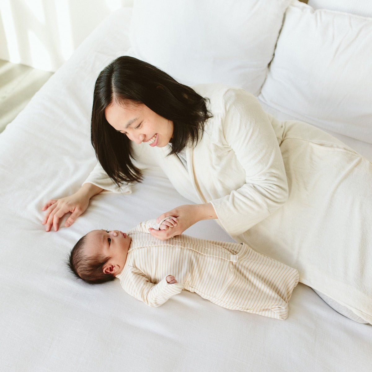 Goumi x Pupsik Bamboo 24 Hour Convertible Gown - Dune Stripes (2 Sizes)