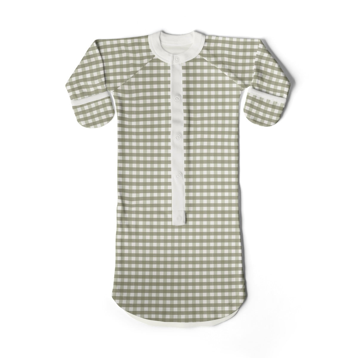 Goumi x Pupsik Bamboo 24 Hour Convertible Gown - Green Gingham (2 Sizes)