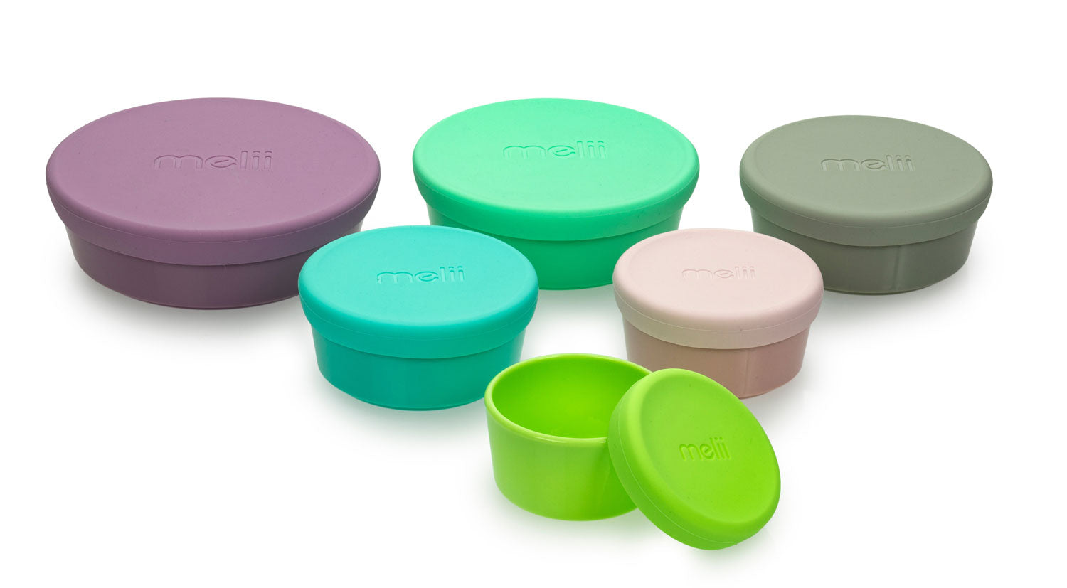 Melii Stacking & Nesting Containers with Silicone Lids, 12 pieces
