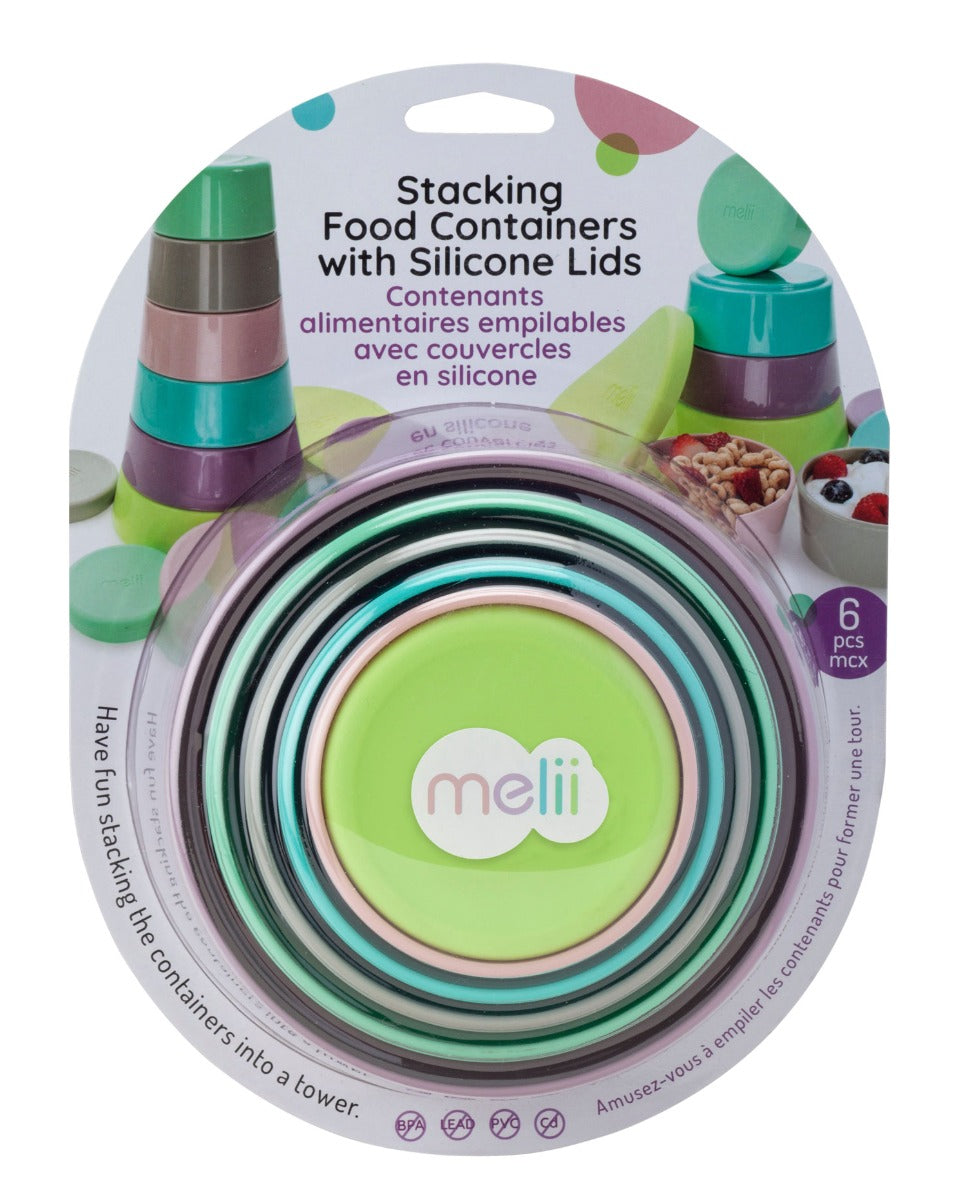 Melii Stacking & Nesting Containers with Silicone Lids, 12 pieces