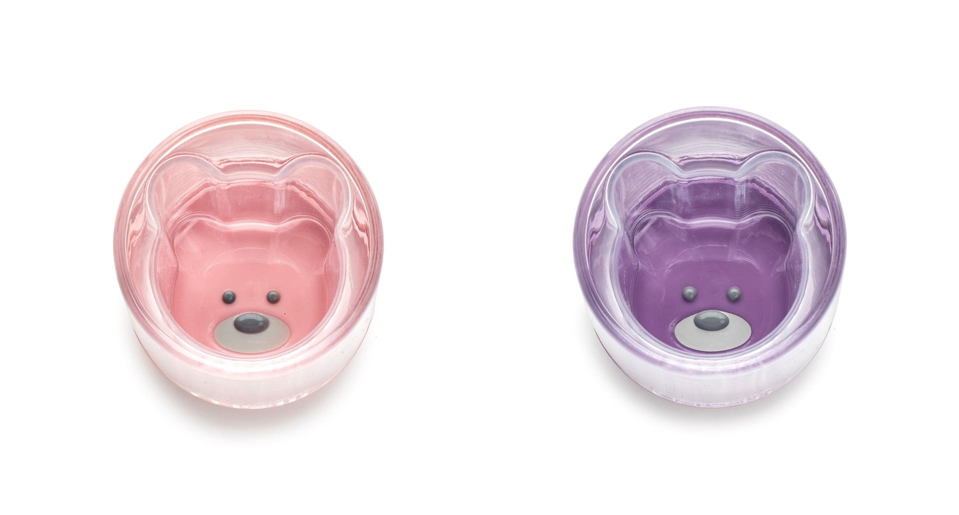 Melii Double-Walled Bear Cup 145ml, 2pk - Pink Purple