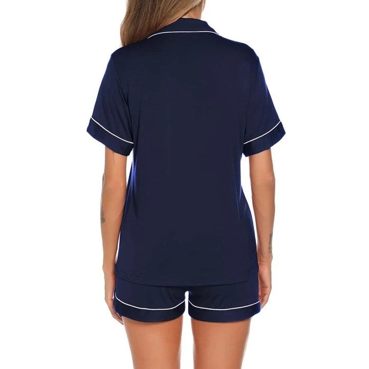 MPJ Alaise Bamboo Pyjamas short set  – Navy Blue (4 Sizes)
