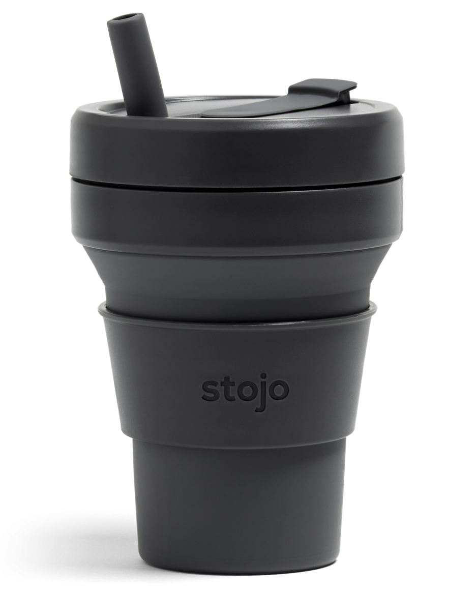 Stojo Silicone Collapsible Cup (16oz - Grande Size) - Carbon - Pupsik Singapore