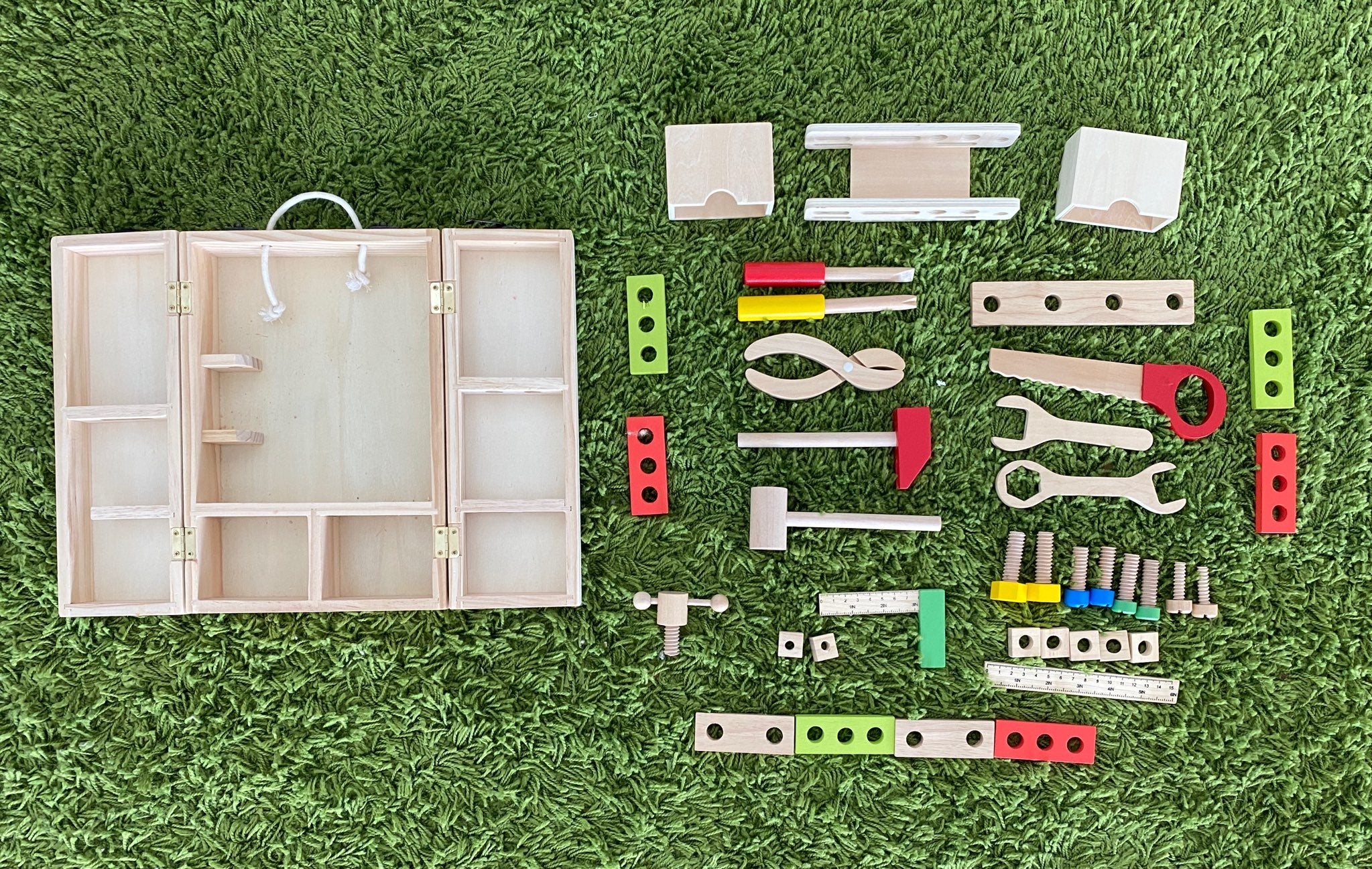 Portable Wooden Tool Box Building Set