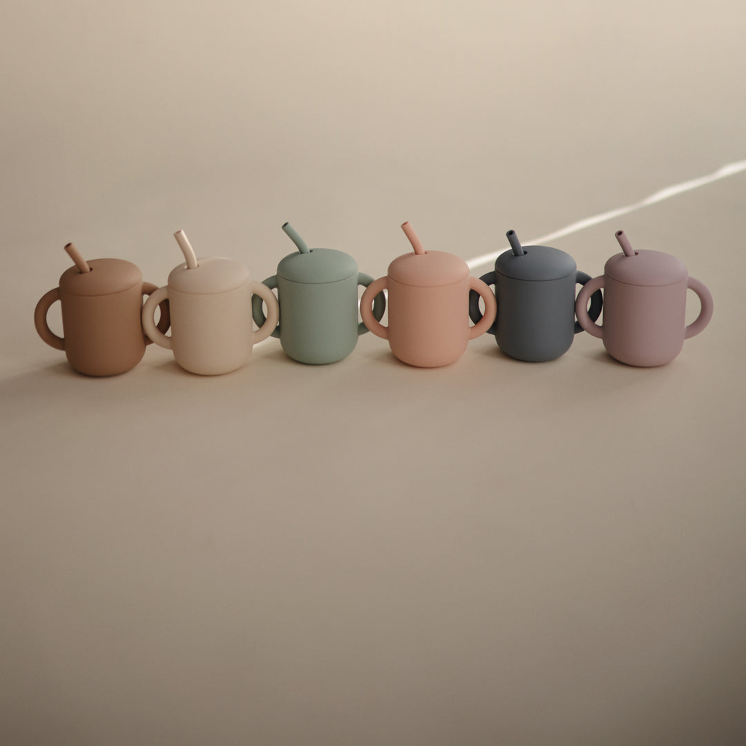 Mushie Silicone Training Cup + Straw, 175ml (9 Colors)