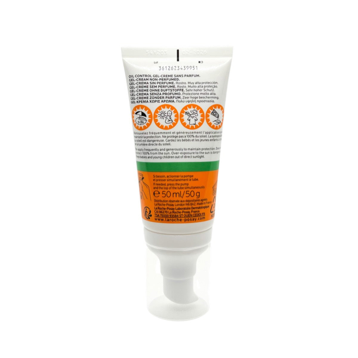 La Roche-Posay Anthelios UVMune 400 SPF50+ Oil-Control Gel-Cream Sunscreen, 50ml (Unscented) - Made in France - exp 11/26