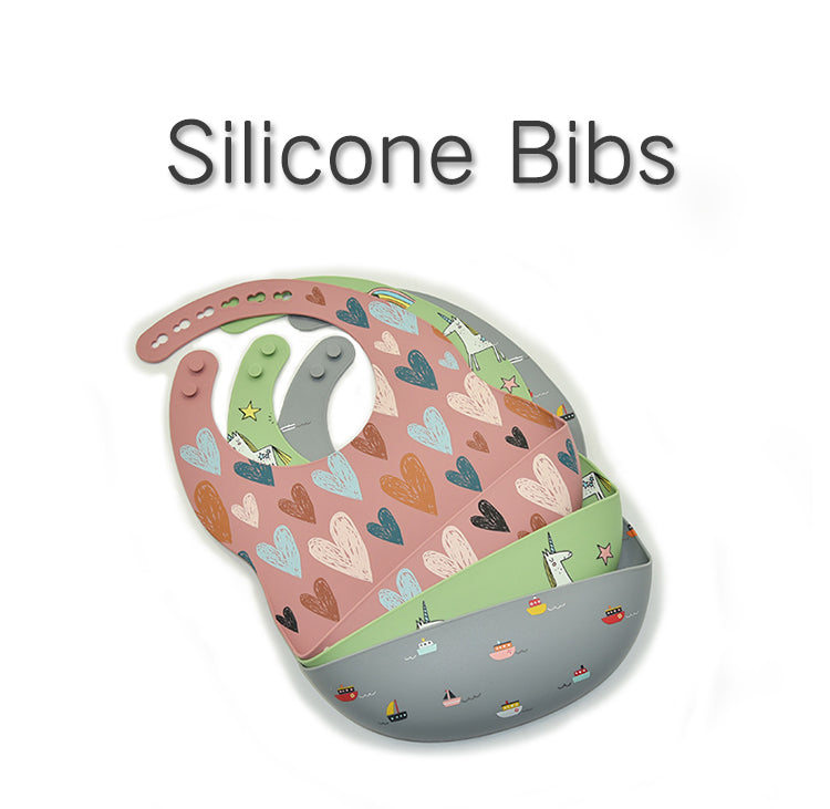 Biomom Silicone Round Baby Bib (8 Designs)