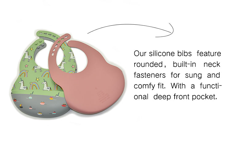 Biomom Silicone Round Baby Bib (8 Designs)