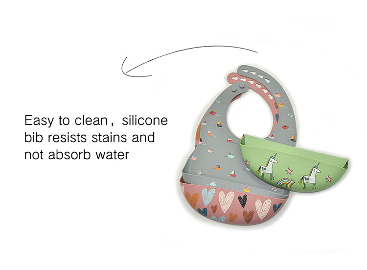 Biomom Silicone Round Baby Bib (8 Designs)