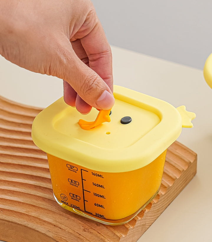 Biomom Glass Portion Food Jar with Lid, 2pk (6 Designs)