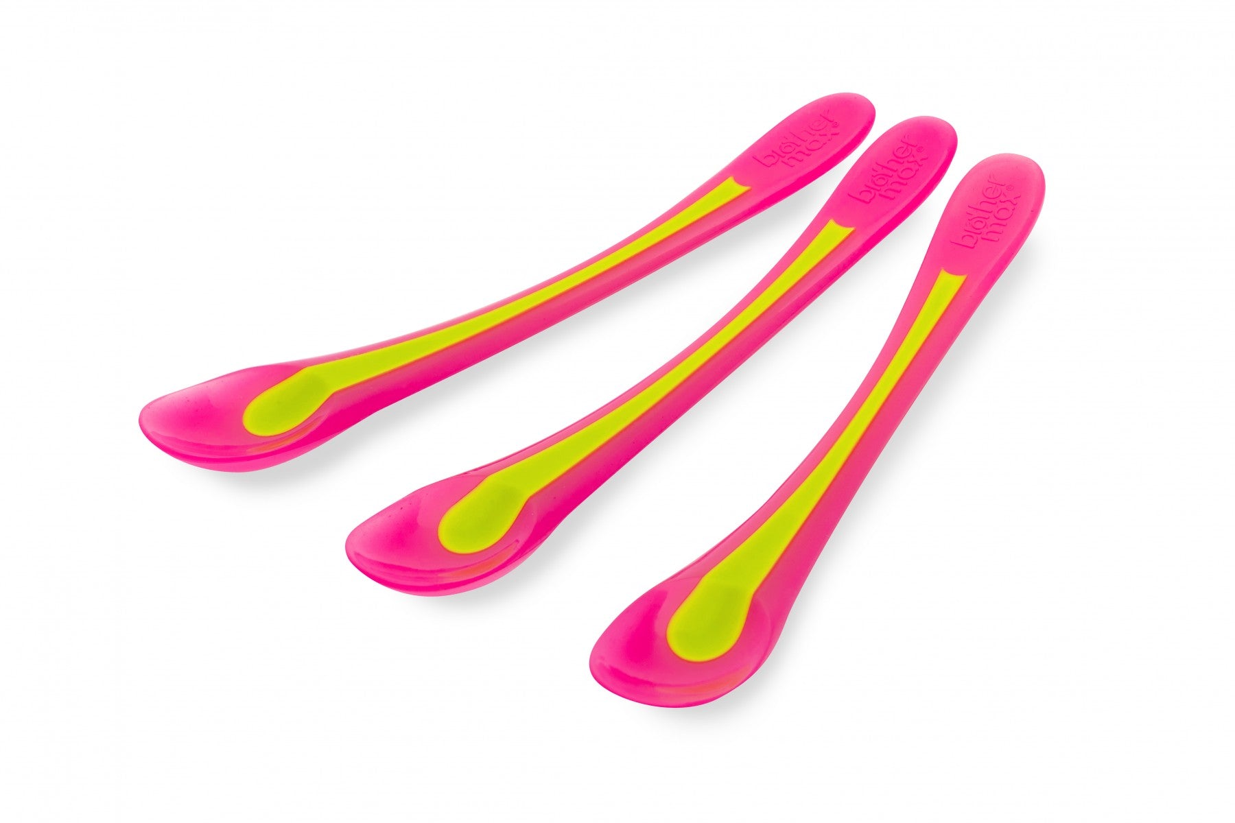 Brother Max Heat Sensitive Weaning Spoons, 3pk - Pink/Green