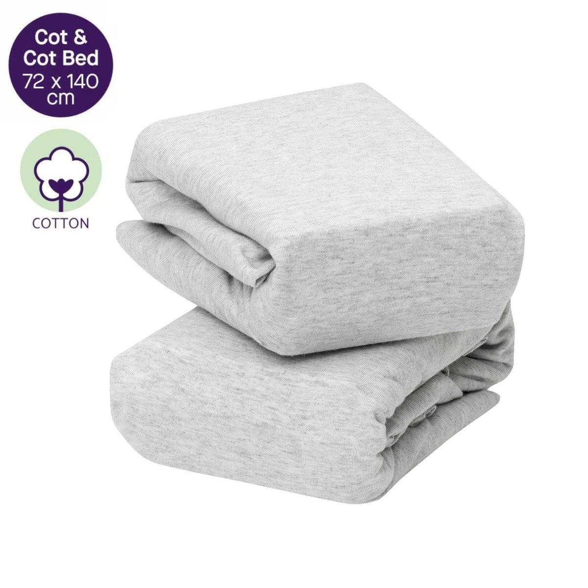 ClevaMama Jersey Cotton Fitted Sheets, 2pk (72x140cm) - 3 Colors - Pupsik Singapore