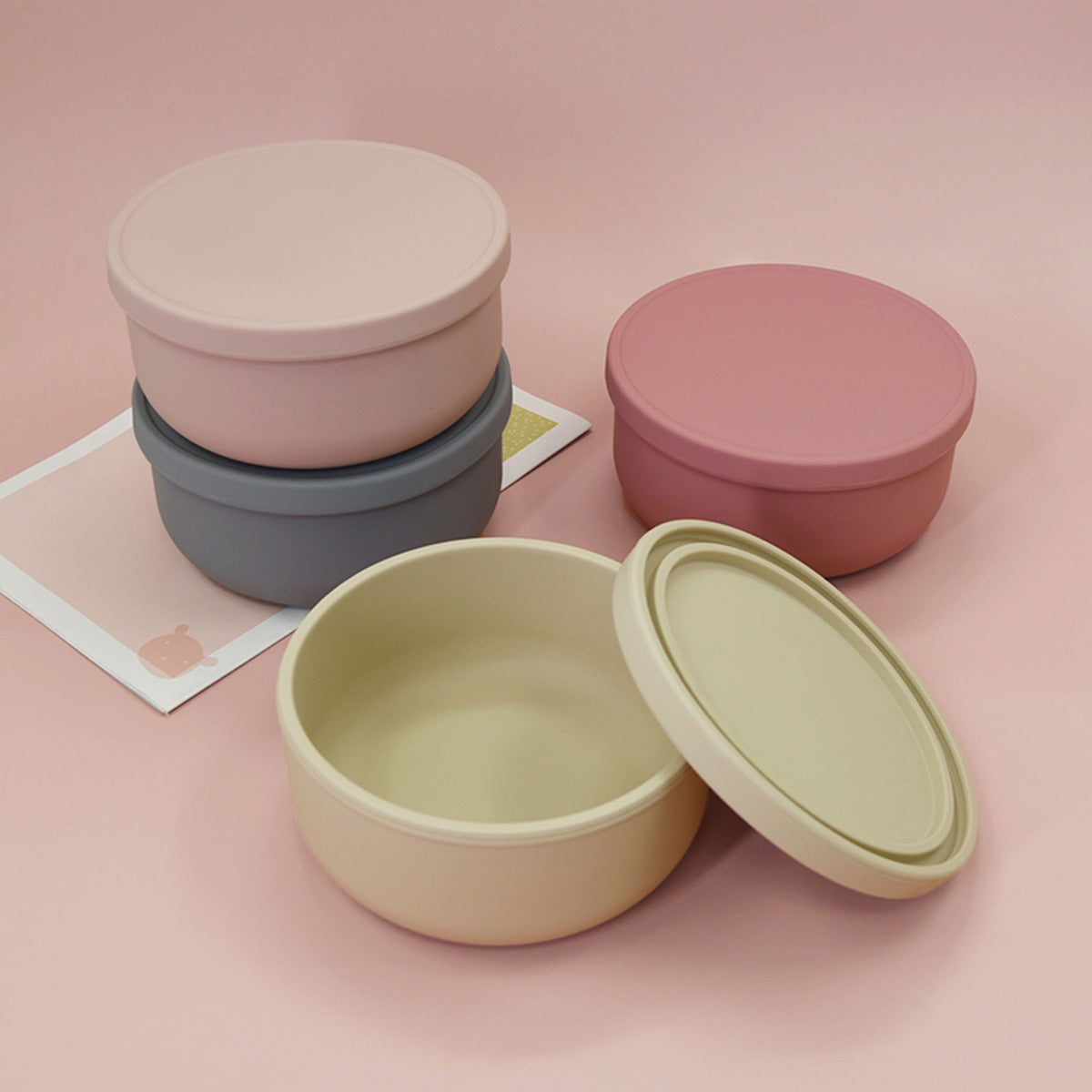 Biomom Baby Silicone Bowl with Lid (5 Colors)