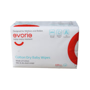 Evorie Premium Cotton Dry Baby Wipes (100 pcs) - Exp 03/28