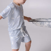 House of Holly Unisex T-Shirt & Shorts Set - Rabbit Rendezvous Dusty Blue (2 Sizes)