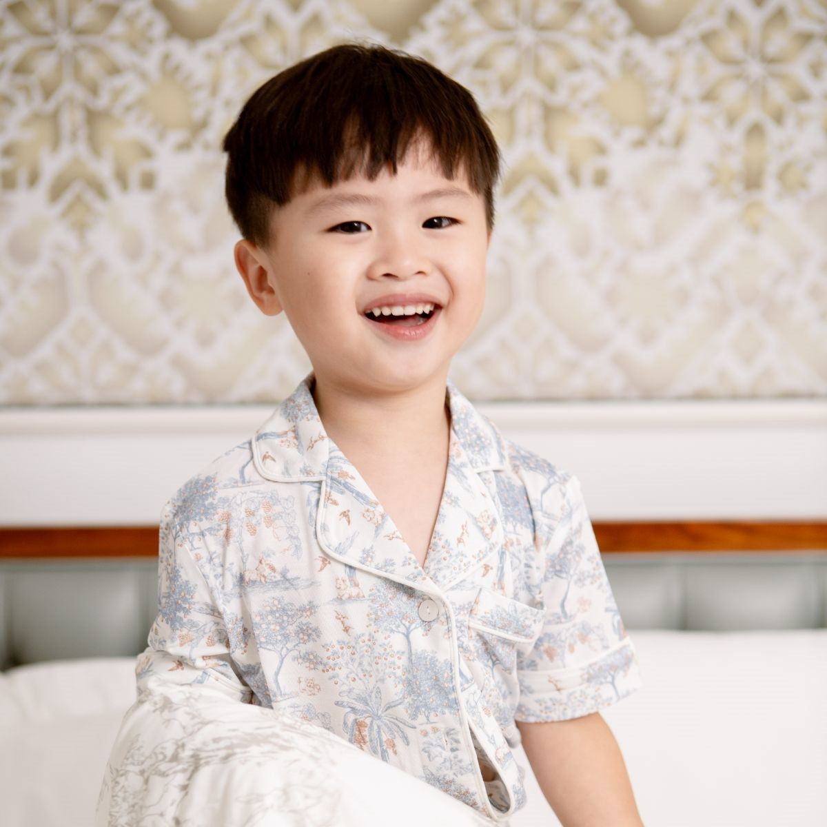 House of Holly Classic PJ Lounge 2-Piece Set - Fruit Toile Blue (2 Sizes)