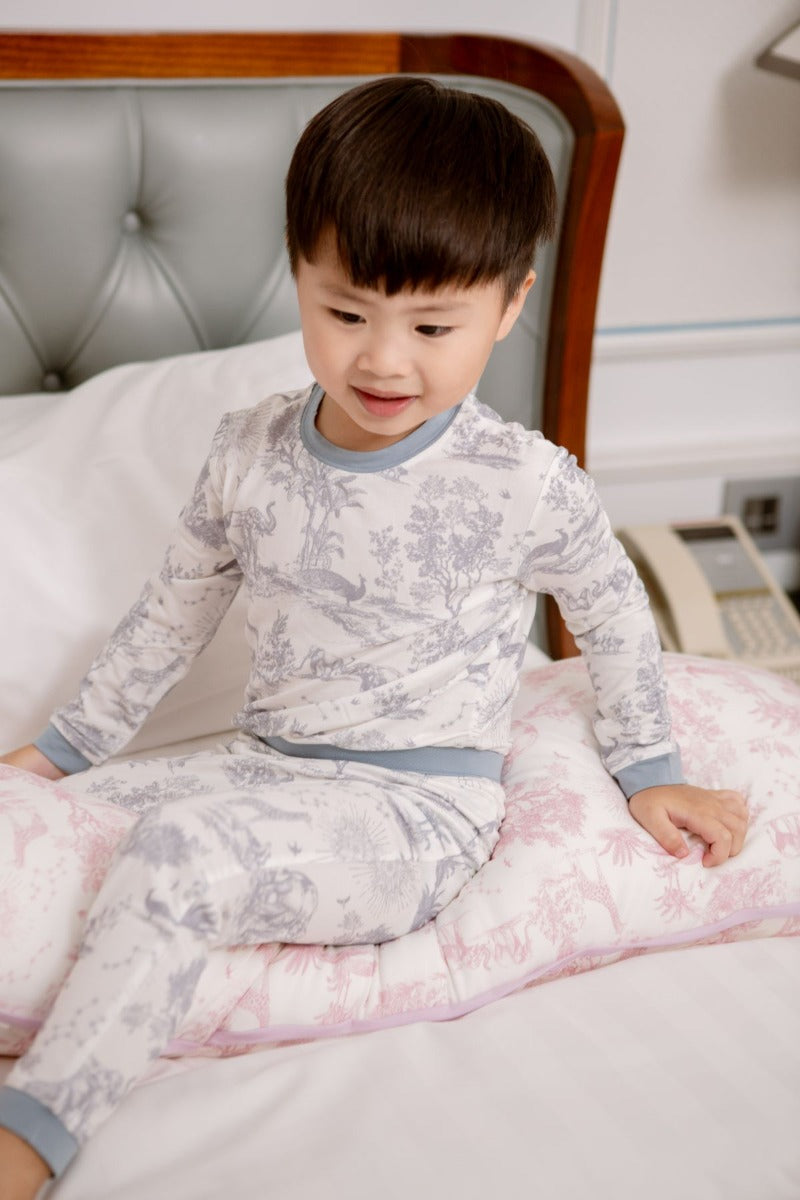 House of Holly Long Sleeve T-Shirt and Pants Pyjamas Set - Savanna Blue (3 Sizes)