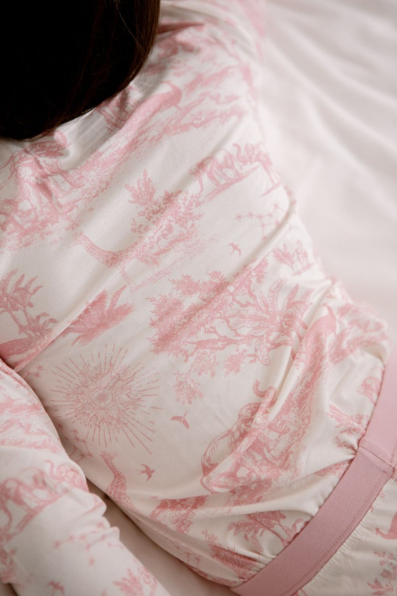 House of Holly Long Sleeve T-Shirt and Pants Pyjamas Set - Savanna Pink (4 Sizes)