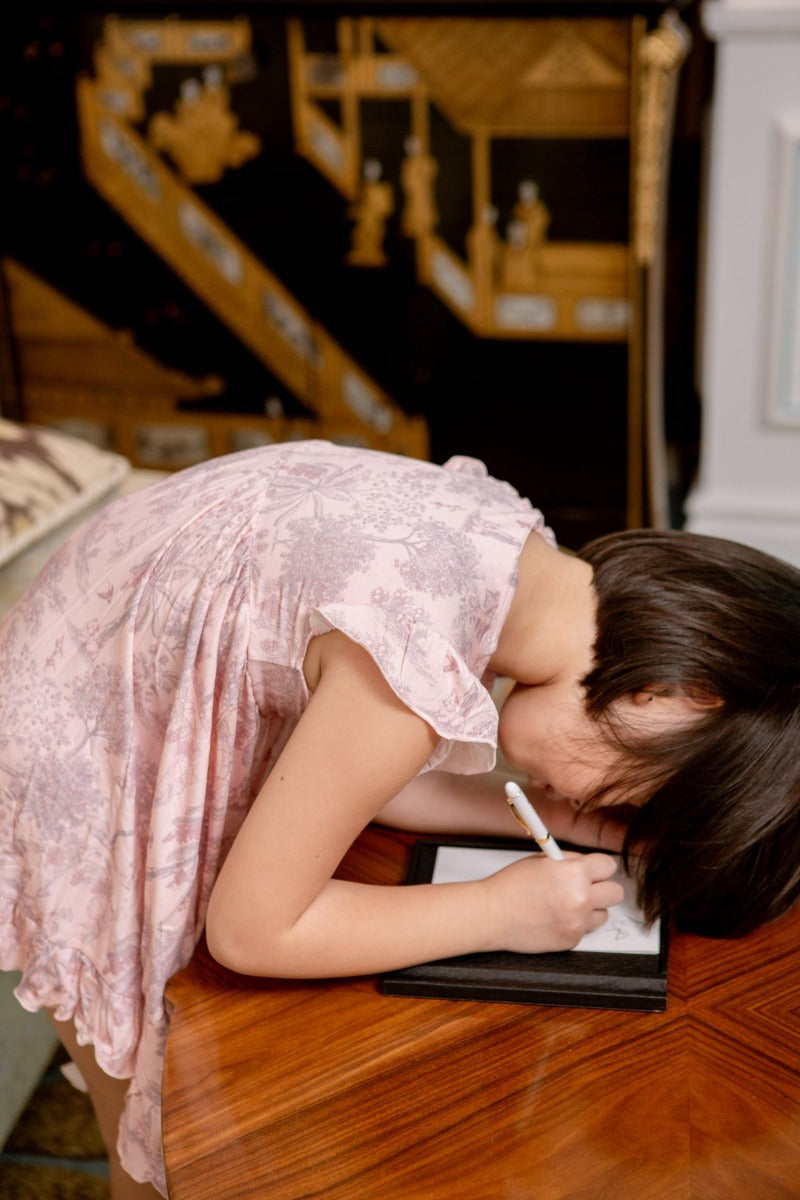 House of Holly Flutter Dress -  Fruit Toile Pink - 2-3 years