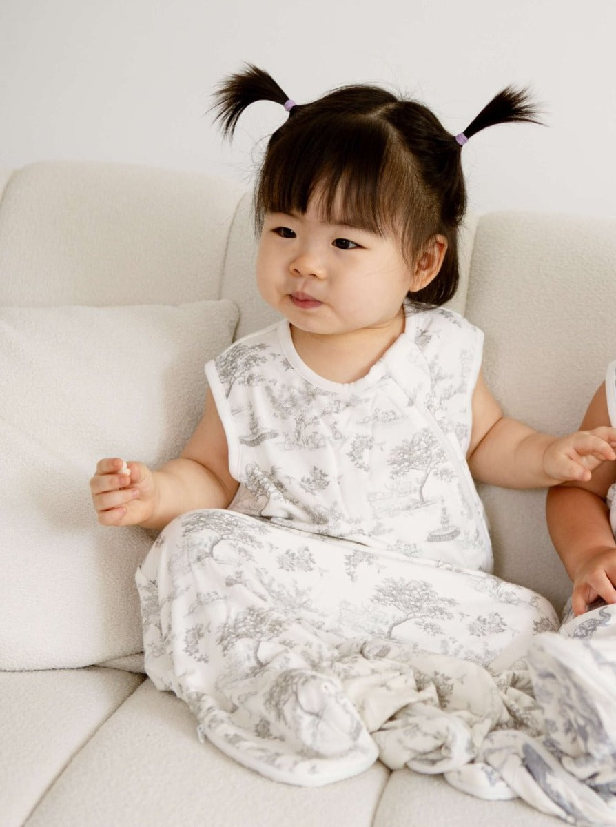 House of Holly Luxe Sleep Bag - Garden Toile Silver (2 Sizes)