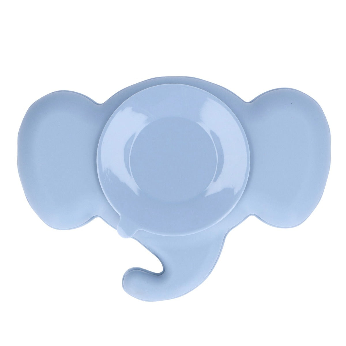 Biomom Baby Silicone Elephant Divided Suction Plate - Mint