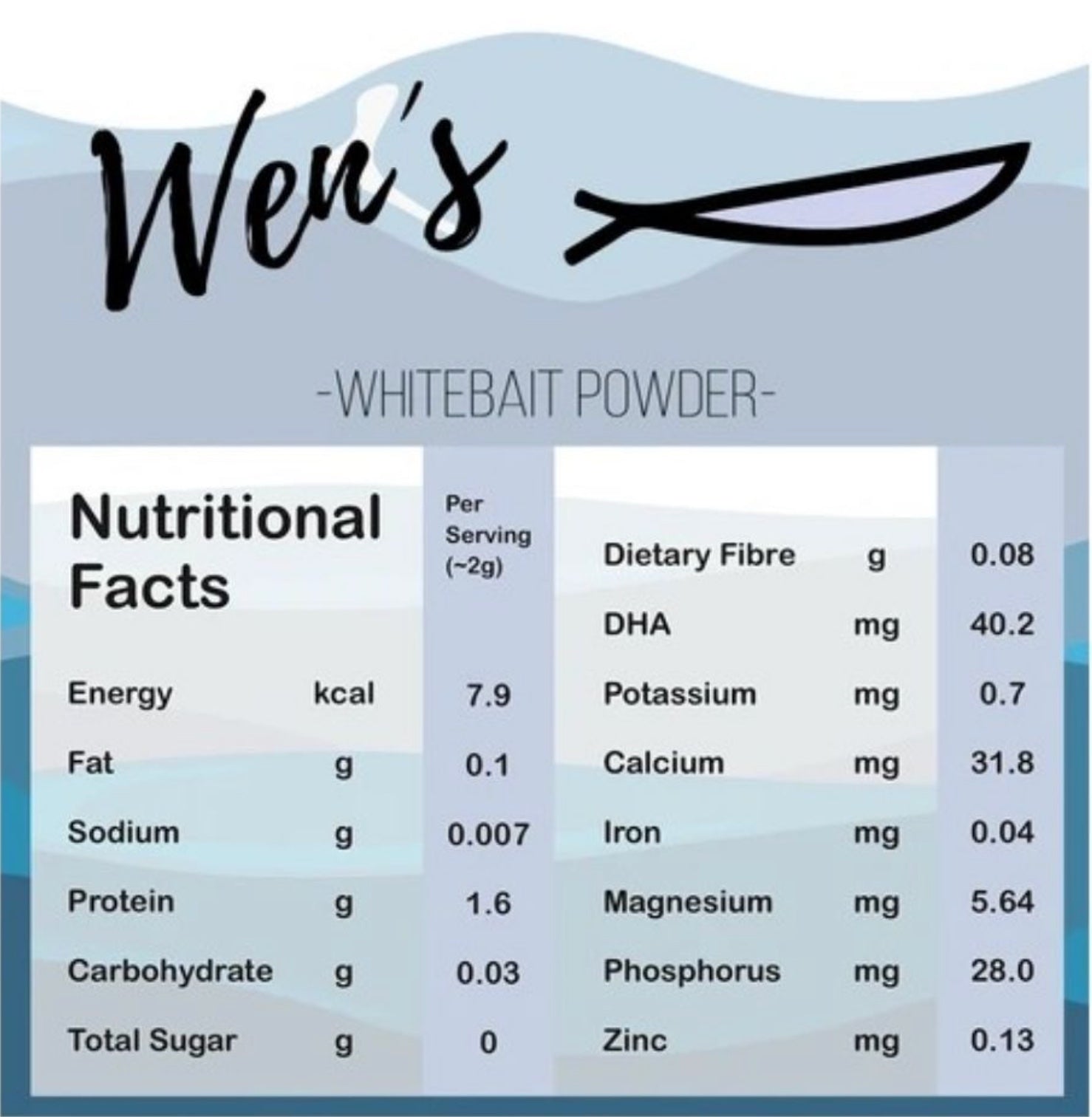 Wen's Whitebait Powder Refill Pack (70g) - exp 02/26