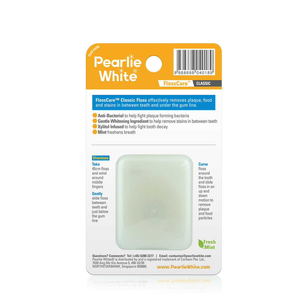 Pearlie White FlossCare Classic Waxed Mint Floss (100m) - exp 04/26