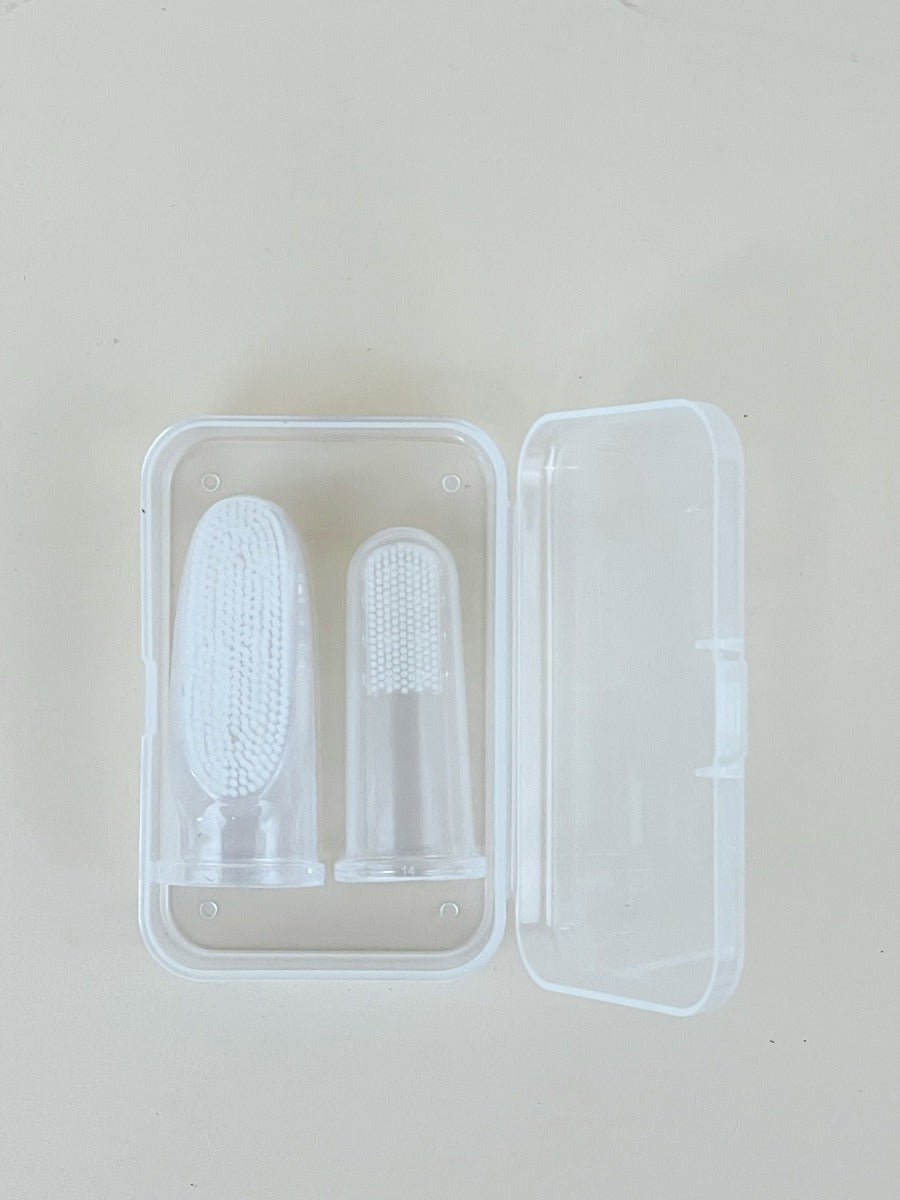 Haakaa Silicone Finger Baby Toothbrush 2pc Set with Case