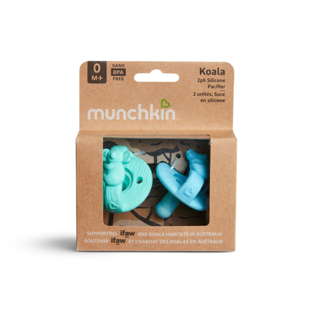Munchkin WildLove Koala Pacifier, 2pk - Blue/Mint