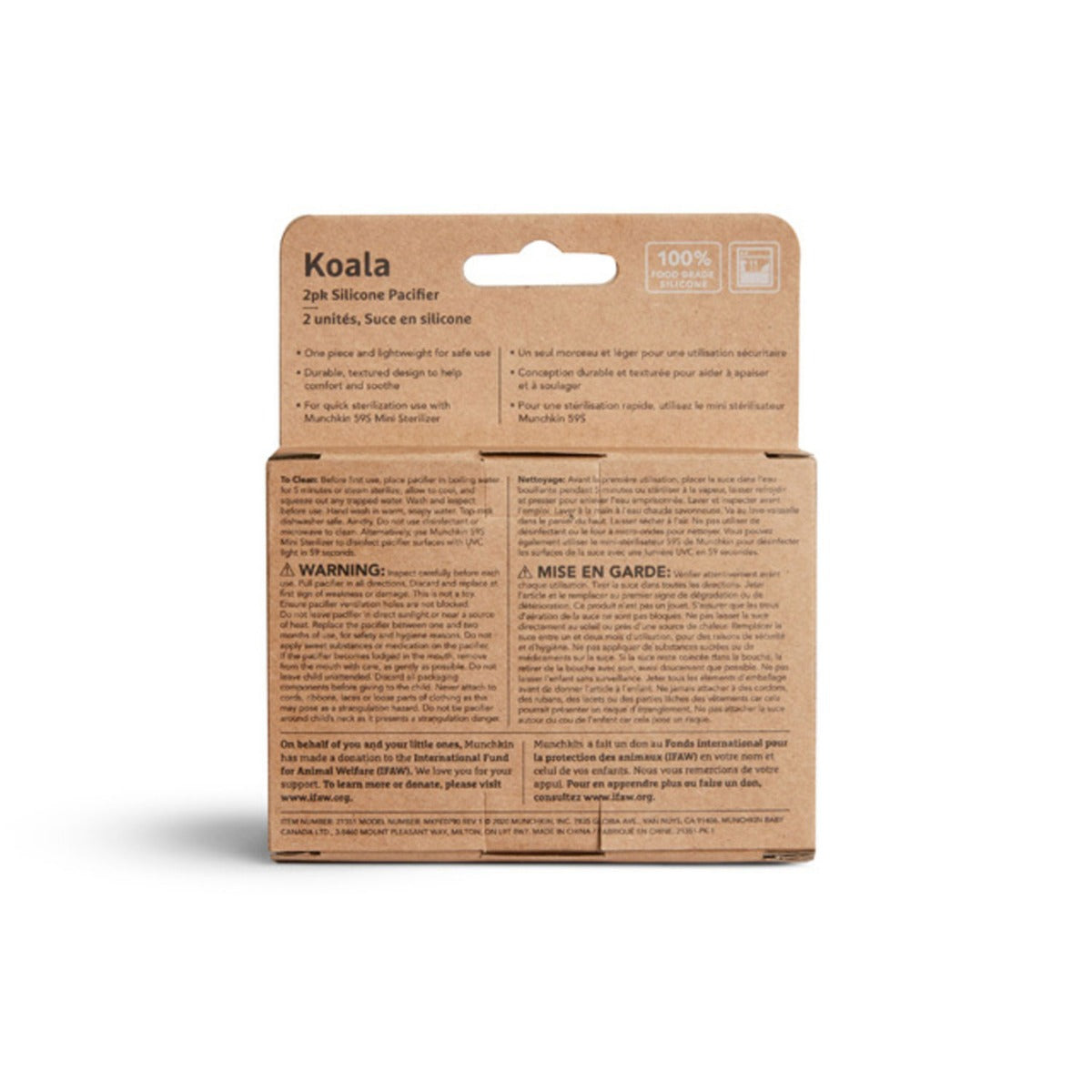 Munchkin WildLove Koala Pacifier, 2pk - Blue/Mint