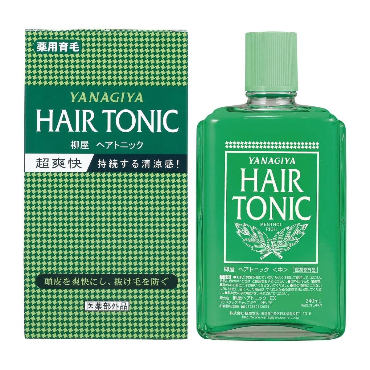 Yanagiya Hair Growth Tonic, 240ml - Cooling/Menthol (Exp 08/27)