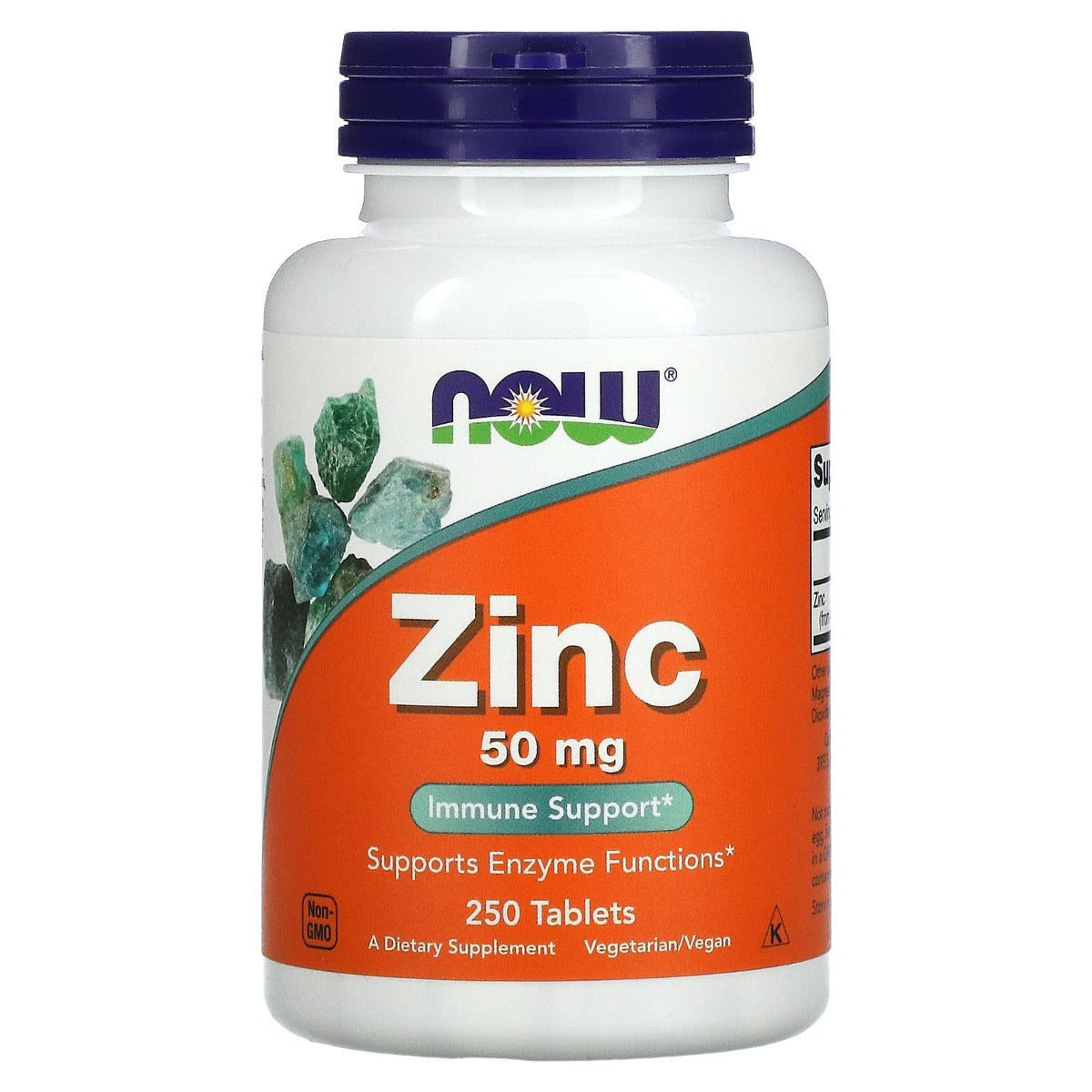 NOW Foods Zinc (Zinc Gluconate) 50mg, 250 Tabs (Exp 12/29)