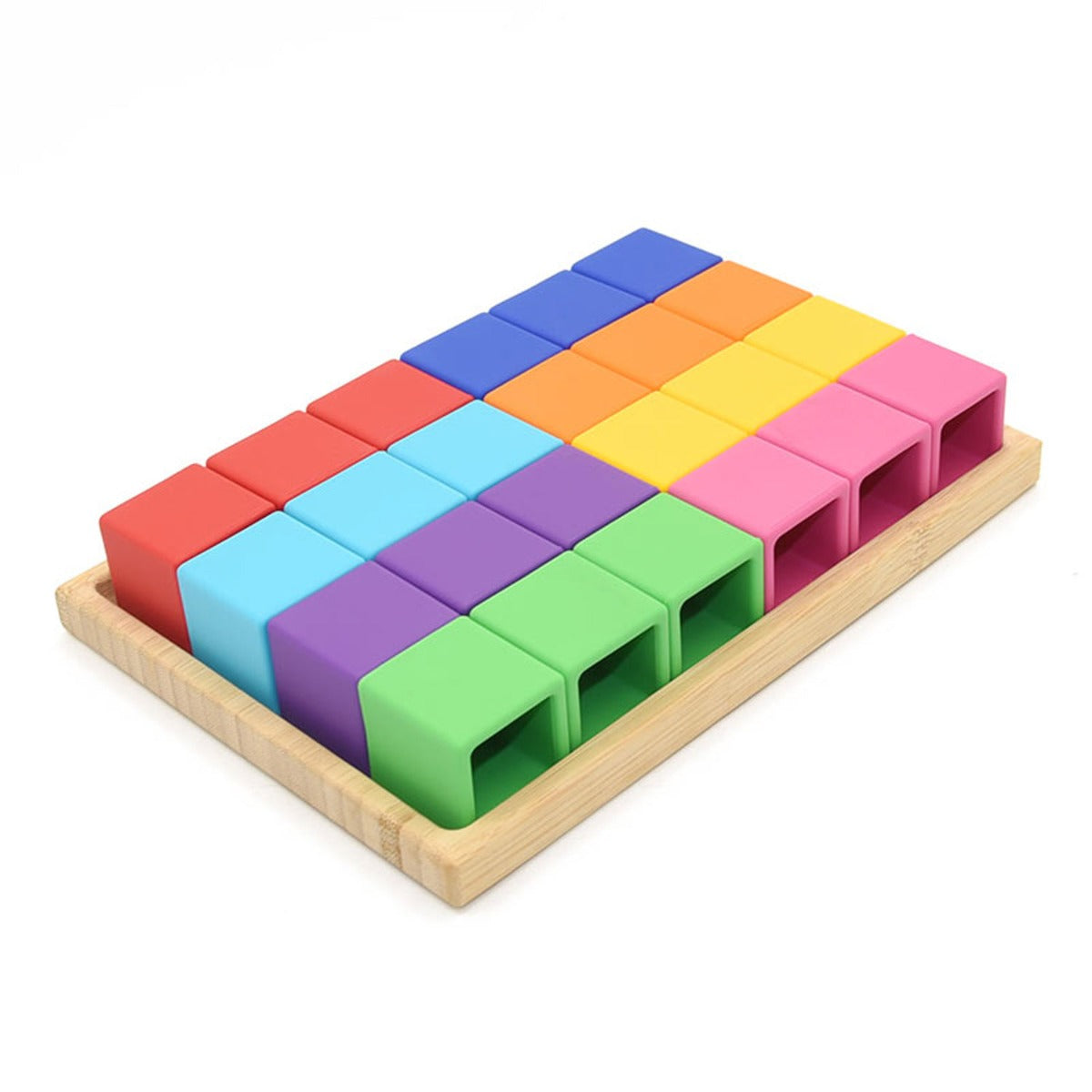 Biomom Silicone Building Blocks, 16pcs - Rainbow