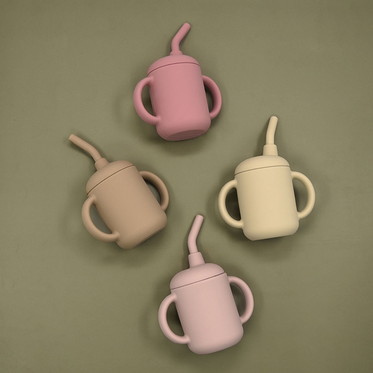 Biomom Double-Handled Silicone Straw Cup (4 Colors)