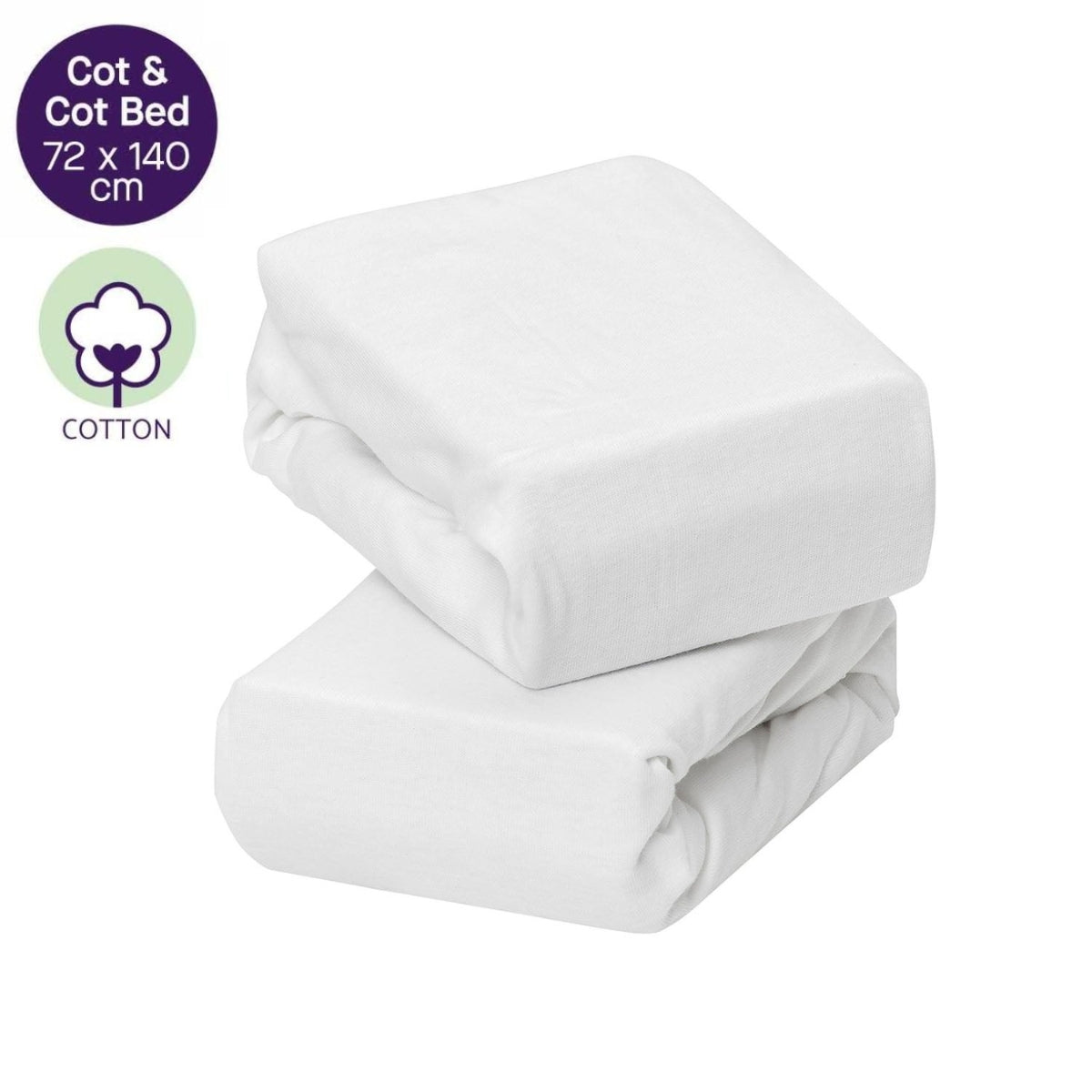 ClevaMama Jersey Cotton Fitted Sheets, 2pk (72x140cm) - 3 Colors - Pupsik Singapore