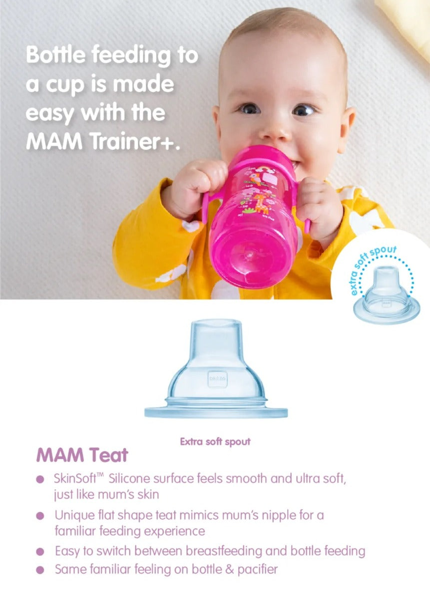 MAM Trainer+ Sippy Cup, 220ml (3 Colours Assorted)