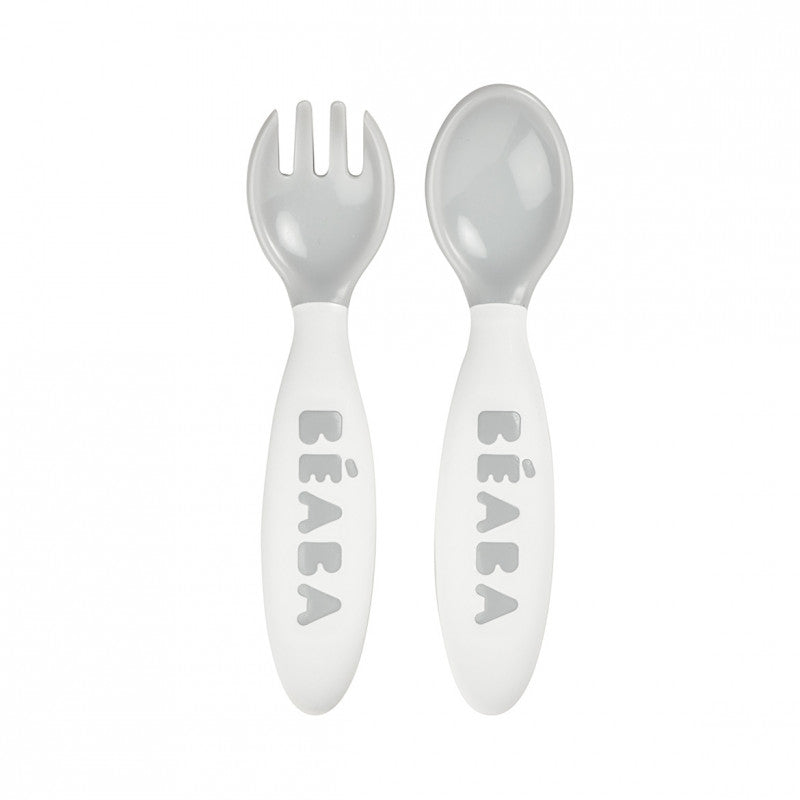 Beaba Second Stage Ergonomic Cutlery Set (3 Colours) - Pupsik Singapore