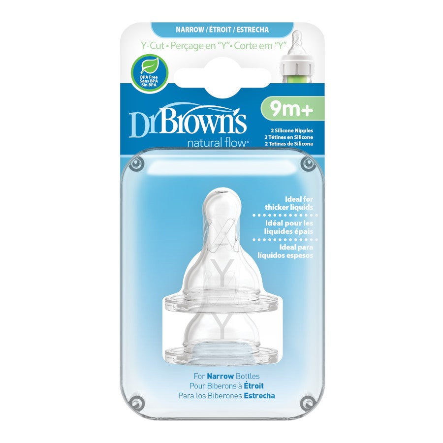 Dr. Brown's Natural Flow Teat (Narrow-Neck), 2pk (5 Sizes) - Pupsik Singapore