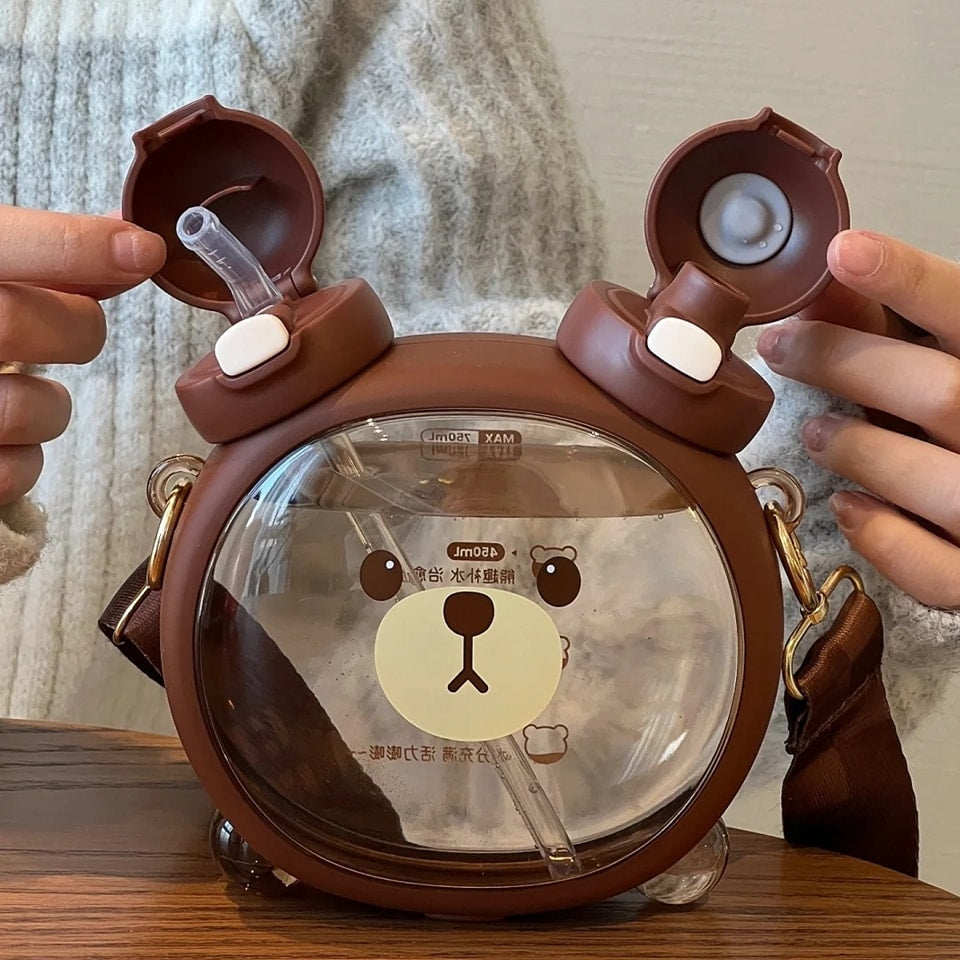 Biomom Little Bear 2-in-1 Tritan Bottle with Straps, 750ml (2 Colors) - Pupsik Singapore