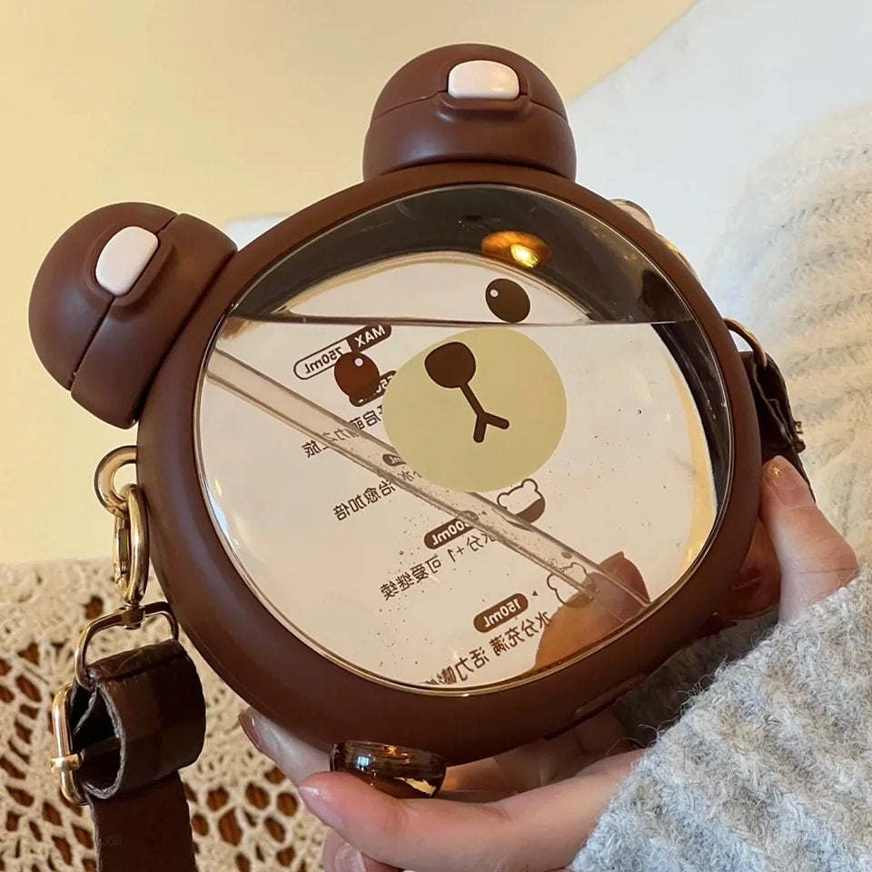 Biomom Little Bear 2-in-1 Tritan Bottle with Straps, 750ml (2 Colors) - Pupsik Singapore