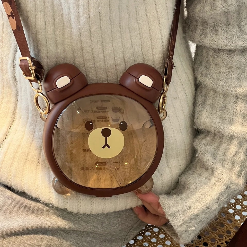 Biomom Little Bear 2-in-1 Tritan Bottle with Straps, 750ml (2 Colors) - Pupsik Singapore