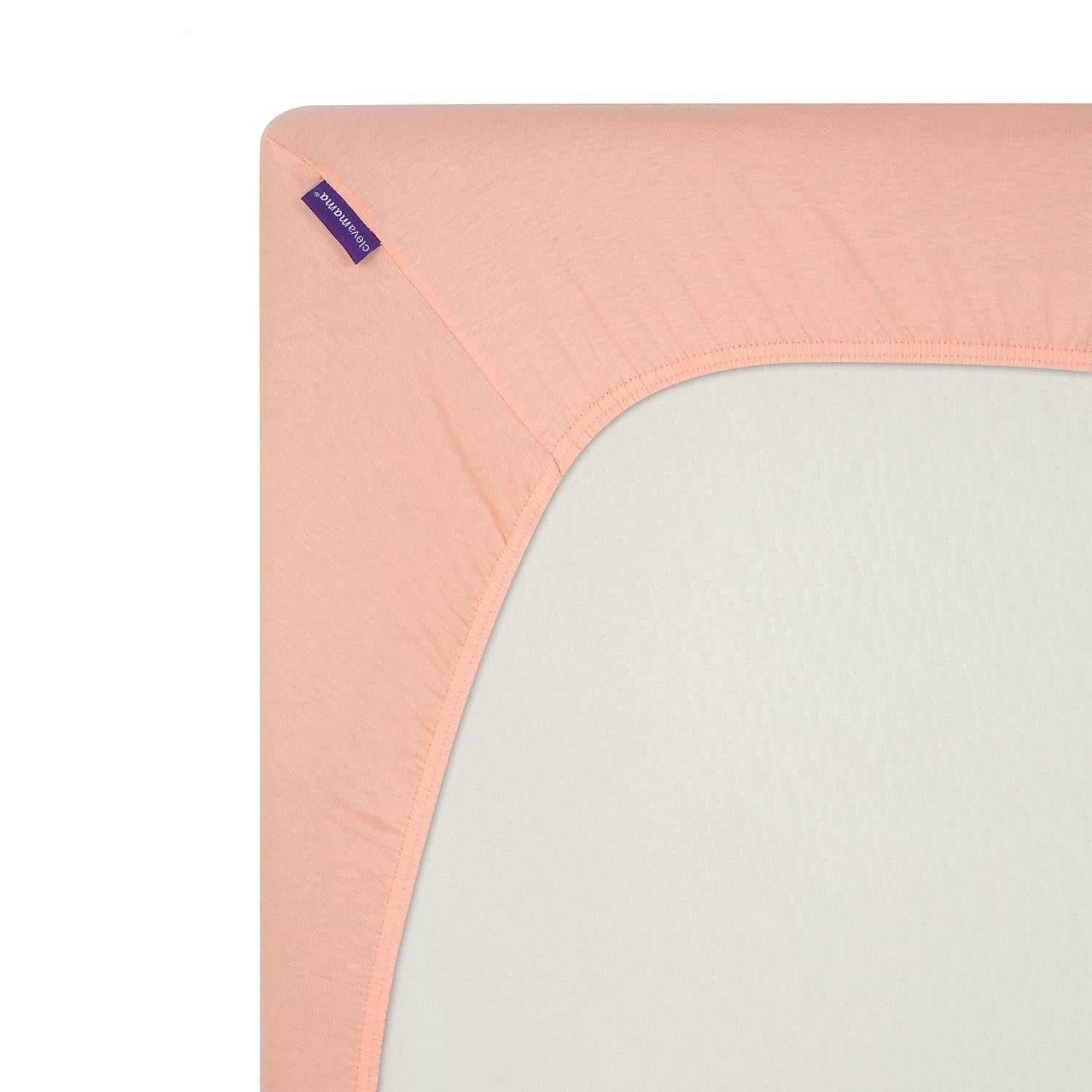 ClevaMama Jersey Cotton Fitted Sheets, 2pk (70x140cm) (2 Colours) - Pupsik Singapore