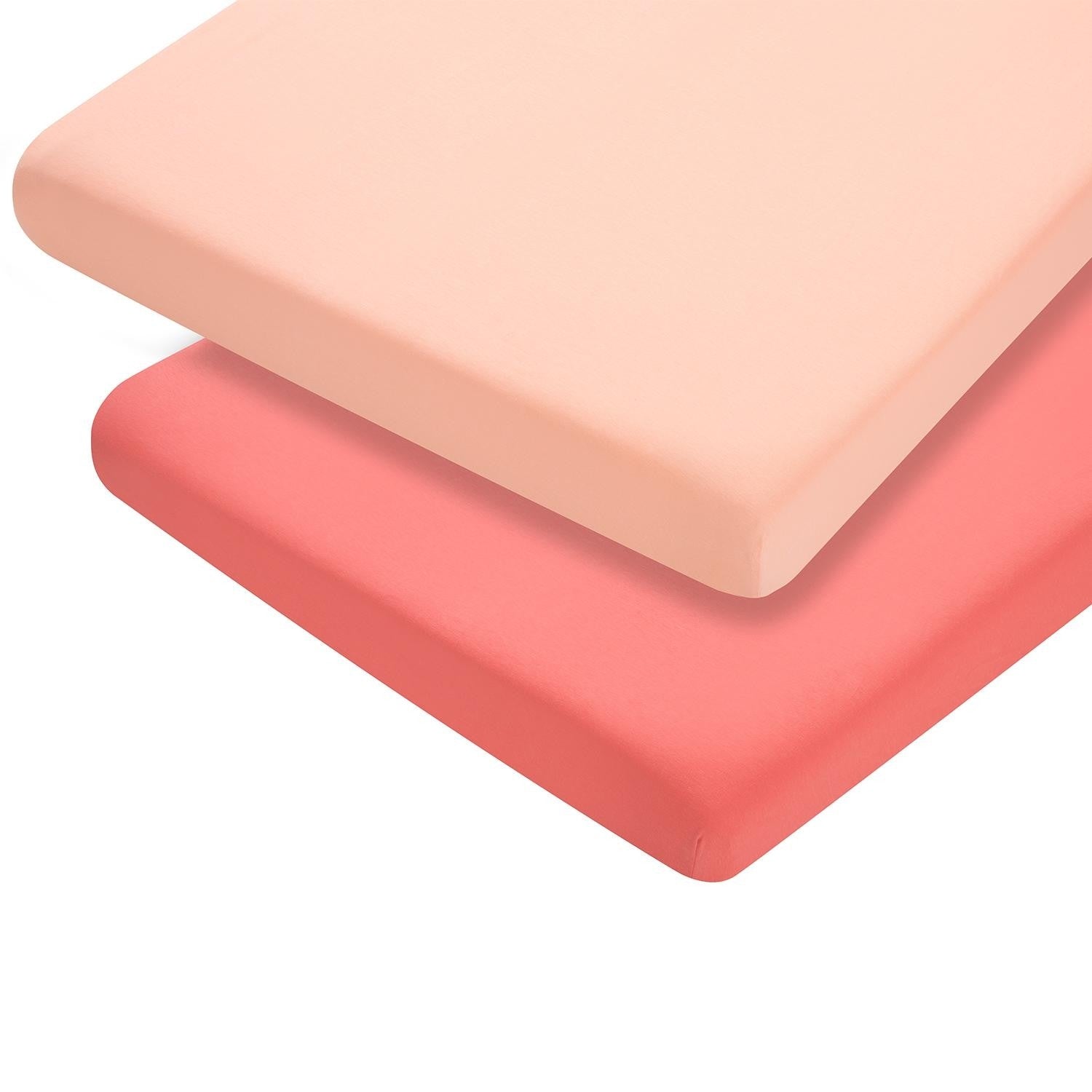 ClevaMama Jersey Cotton Fitted Sheets, 2pk (60x120cm) (2 Colours) - Pupsik Singapore
