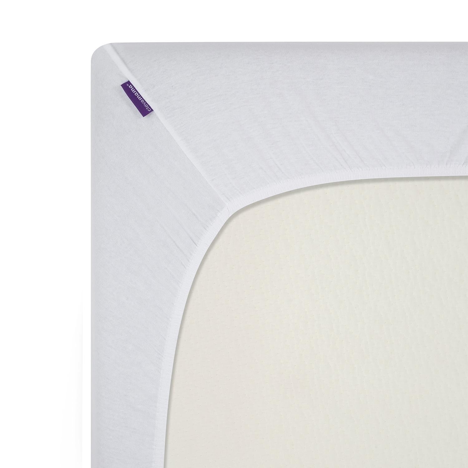 ClevaMama Jersey Cotton Fitted Sheets, 2pk (60x120cm) (2 Colours) - Pupsik Singapore